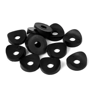 25mm x 8mm x 8mm Black Plastic Round Spring Deck Machine Washers Fastener, 12 Pcs