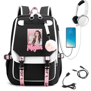 Katseye Merch Trendy Backpack Cute Backpack Campus Bag Lightweight New Semester Gifts Korea Pop Backpack for Girls Kids Teens School Backpack School Kids Bookbag with USB Charging Port