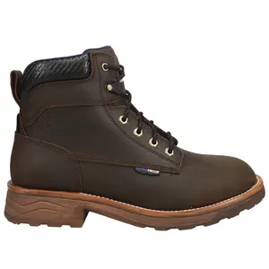 Tony Lama Mens Kinetic 6 Inch Waterproof Composite Toe  Work/Duty - Brown