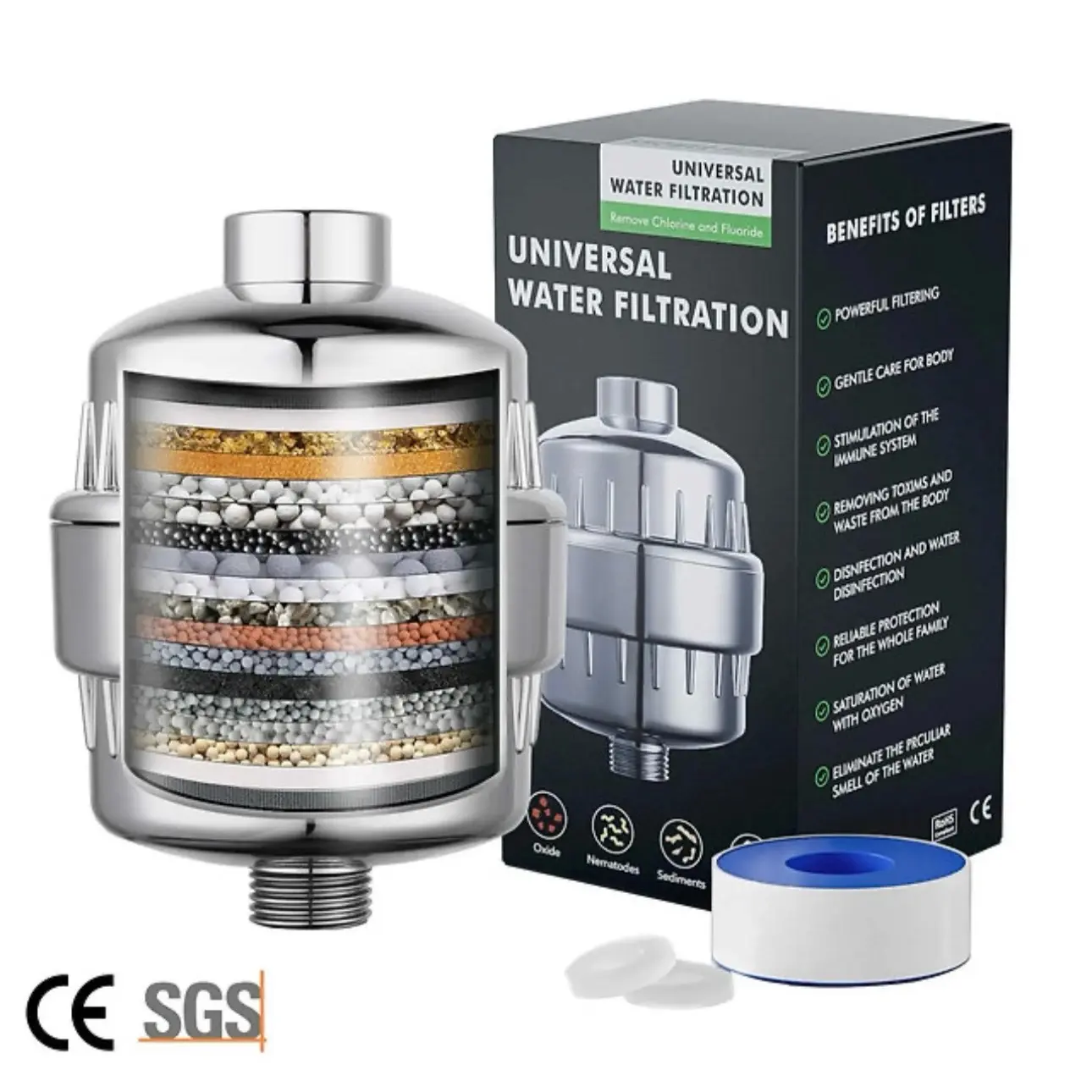 Luxury Portable Filtered Shower Head Set 15 Stage for Hair & Skin with Advanced Filtration Technology