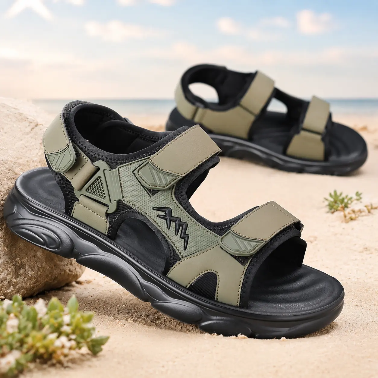 Men's Sandals Arch Support Comfort Outdoor Hiking Sandals with Adjustable Strap Design