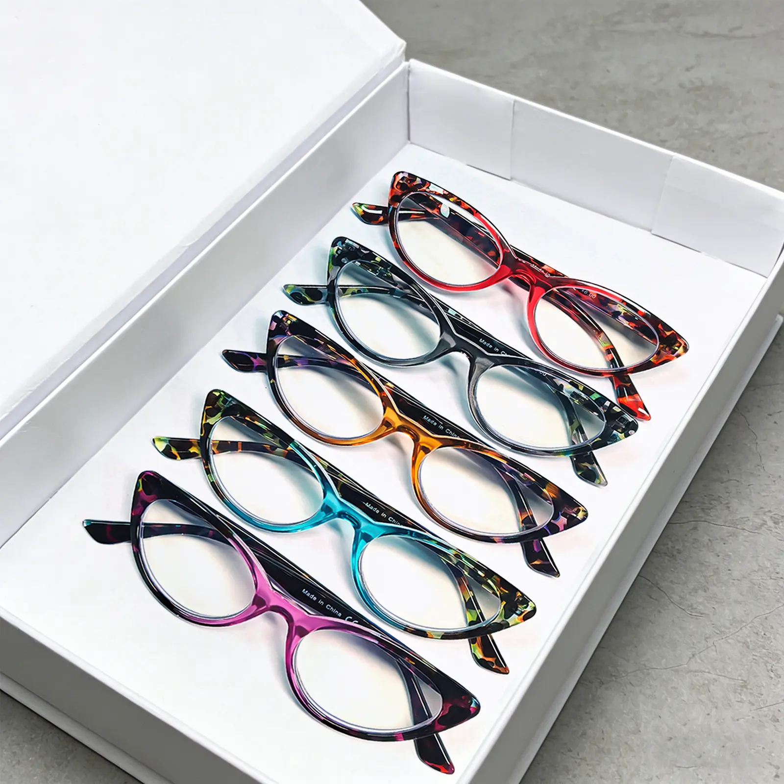 5 pairs of retro cat-eye anti-blue light reading glasses, leopard print design, comfortable spring hinge, fashionable ladies' reading glasses, 0 to +6.0 magnification, festival gift, elegant cat-eye reading glasses
