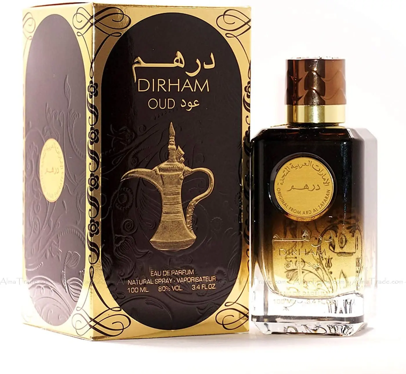 Ard Al Zaafaran Dirham Oud Eau De Parfum Spray, 3.4 Ounce (Unisex)