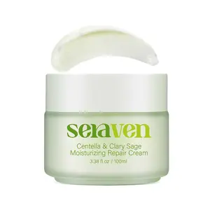 Seraven Centella & Clary Sage Moisturizing Repair Cream,72H Barrier Recovery, Sensitive Skin SOS, Lightweight Gel-Cream with 3% CICA Complex & Vegan Formula