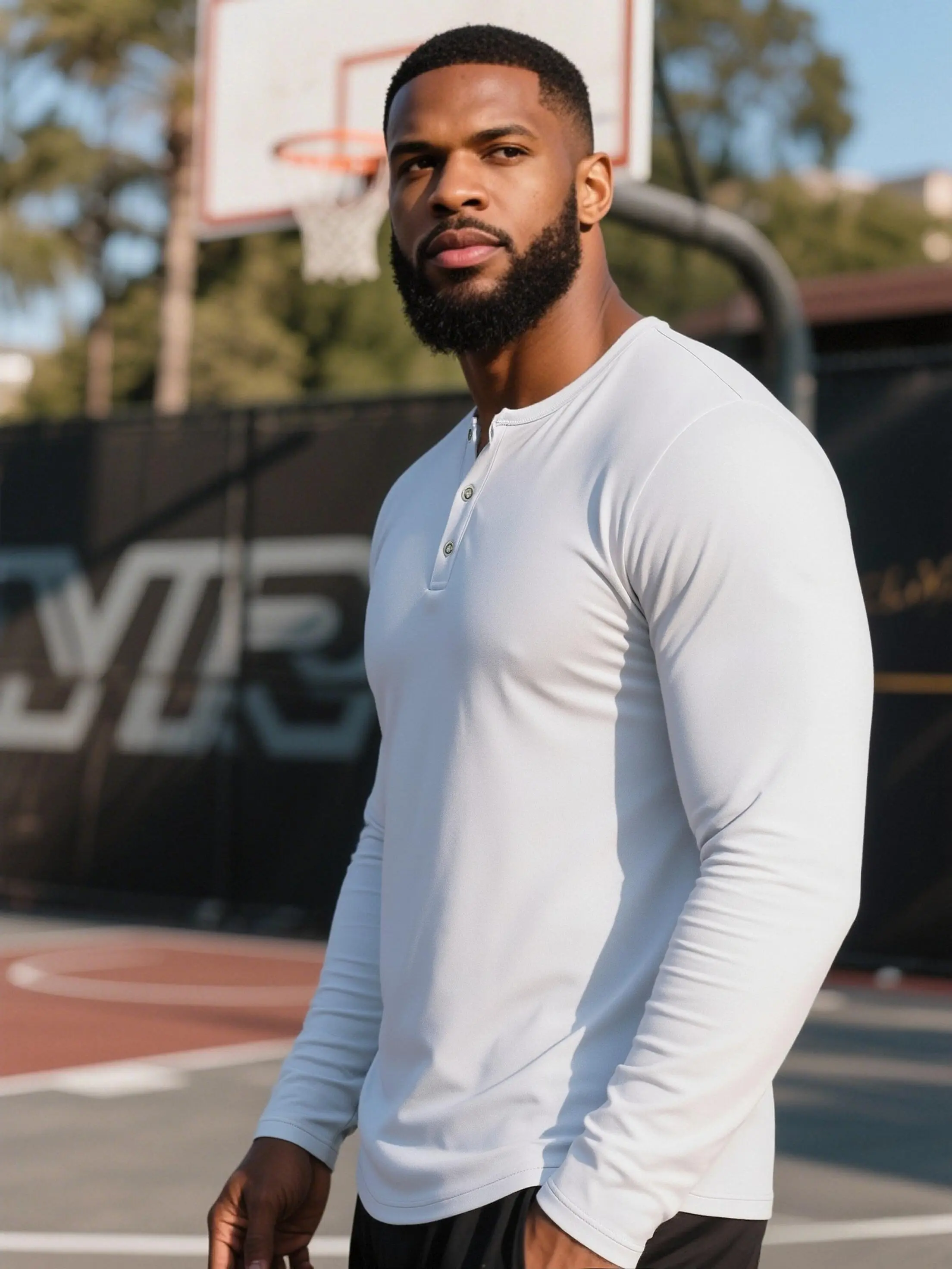 Men's Long Sleeve Henley Shirt Button Down Collar Casual Solid Top Breathable Athletic Base Layer Male Daily Wear cozy soft cool clean chic active sporty casual premium classic stylish durable trendy relaxed comfy modern vibe urban fresh sharp Multi-Color