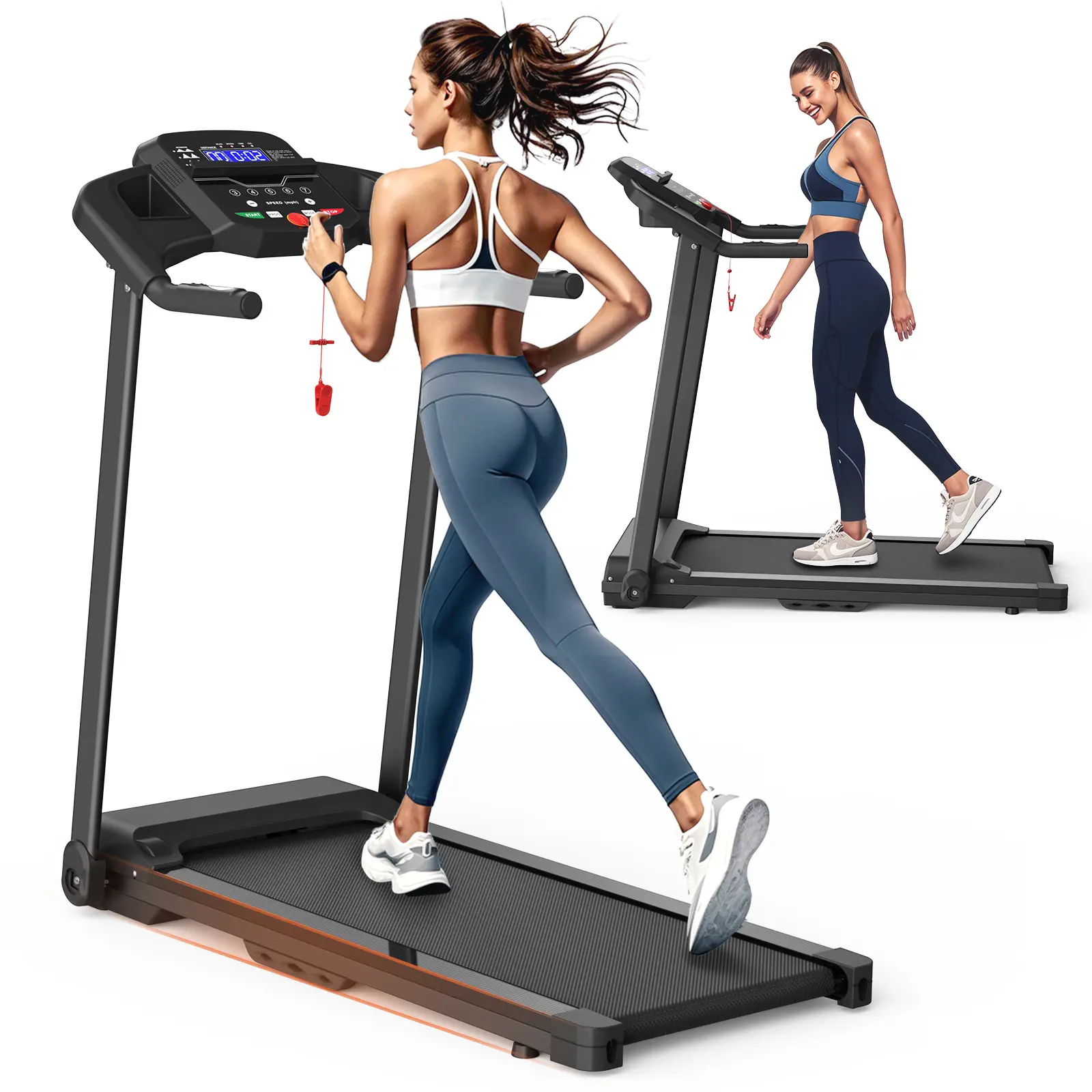 【Bellemave】Foldable Treadmill - 2.5HP Electric Fold-In Half Portable Treadmills for Home, At Home Gym Equipment, 12 Preset Workouts, 265 LBS Max Weight Capacity Running Walking Machine