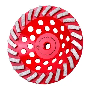7 inch Diamond Grinding Wheel for Angle Grinder, 24 Segments Turbo Row Diamond Cup Wheel for Grinding Concrete Cement Masonry - Medium Bond