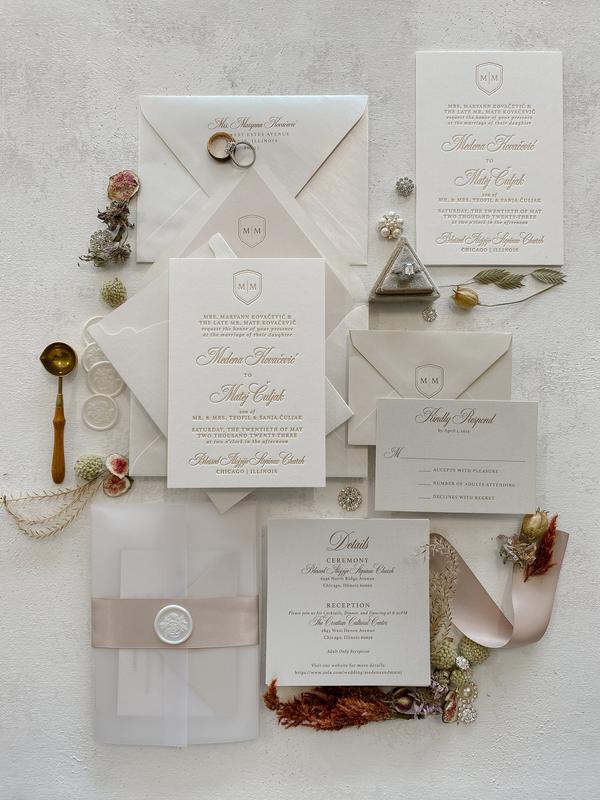 Letterpress Wedding Invitations | Style 333