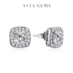 ATTAGEMS Classic 1CT Round Cut D Color Lab-Grown Moissanite Stud Earrings for Women 925 Sterling Silver Earrings Daily Gift for Her Fine Jewelry E038, Jewelry For Women, Daily Wear summerwins,summerwins