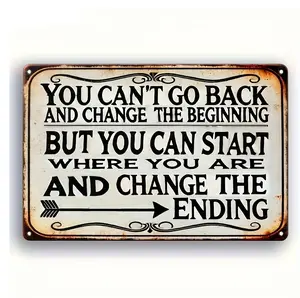 Inspirational Quote Wall Art - 8" x 12" Vintage Sign with Motivational Message, Black Text on White Background, Perfect for Home, Living Room, Bedroom, Garage, Porch, Coffee Shop, Bar Decor, Vintage Home Decor