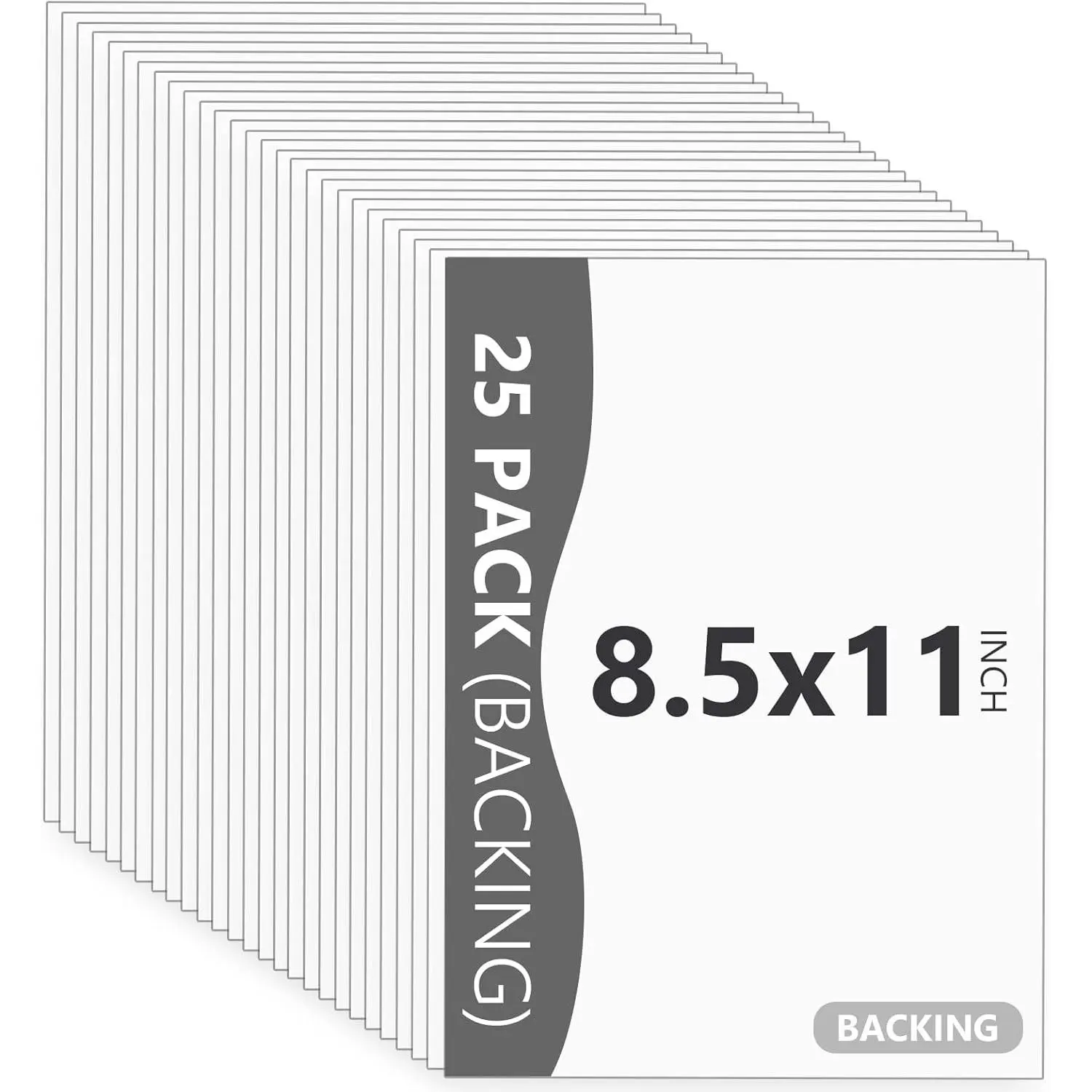 25 Pack Backing Boards Only - 8.5x11 Uncut White Mats Matboards, Acid Free & White Core Backerboards, Ideal for Photos/Pictures/Prints/Frames/Arts