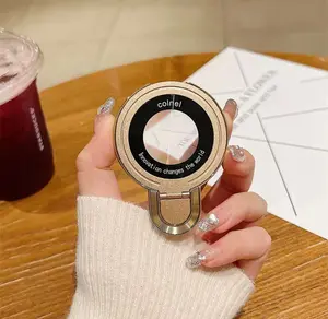 Premium Metal Phone Stand for iPhone 17 Pro Max 17 Air 16-15-14-13-12-11 Pro Max XR XS Plus Shockproof Matte Magnetic Foldable Anti-Drop Ring Holder Adhesive Case Support Base Cellphone Mount