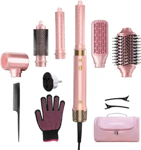Mythsight StyleVibe 6-in-1 Ionic Hot Air Styler Wrap - Travel Case & Dual Voltage,  Hair dryer, Automatic curling iron, Volumizing hair, Quick-drying & Easy styling, Portable travel, business trips, Perfect gifts for Women,SummerVibes Curler