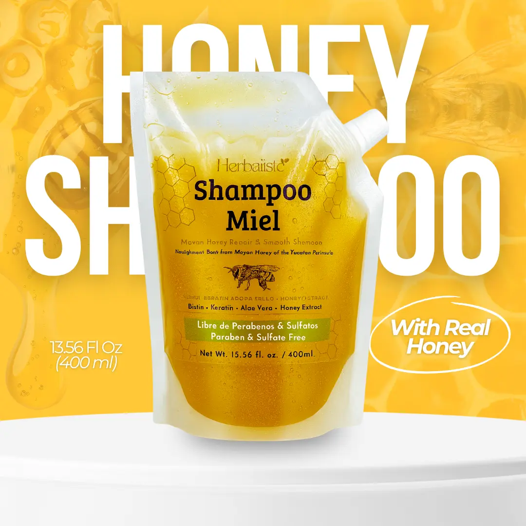 Viral Mayan Honey Shampoo (400ml / 13.5 fl oz) – Real Honey Extract • Strengthens, Restores & Boosts Natural Shine – Handcrafted in Mexico
