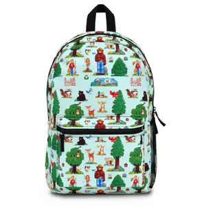 Mint Smokey Bear Smokey Forest Animal Backpack, It's Your Forest Take Care Of It Gift Bag, Back to School, Teen Backpack, Kids Backpack