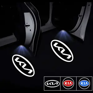 2Pcs Led Car Door logo Welcome Light Led Step Lights Auto Emblem Projector Decoration Accessories For KIA Carnival Niro EV9 K8 Forte Cerato Sportage Ray EV Telluride Seltos Cadenza RIO EV6 Stinger Ceed Picanto Sorento Borrego K5 K9 Syros Optima Sonet EV3