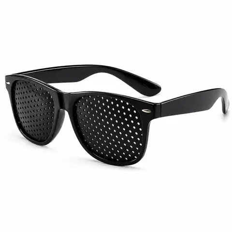 Unisex Full Rim Round Plastic Frame Pinhole Nearsighted Glasses - Perforated Lens, Single Pair, Adult Daily Use, No Excessive Eye Strain, Myopia Management, Astigmatism Correction (Home & Festive Supplies, Party Bag Gift)