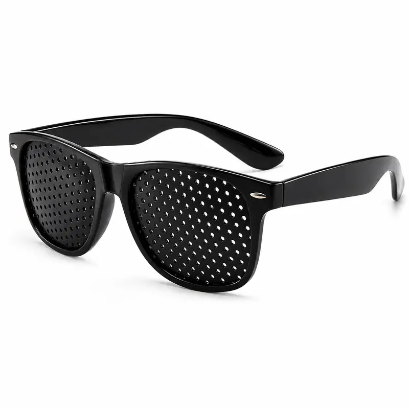 Unisex Full Rim Round Plastic Frame Pinhole Nearsighted Glasses - Perforated Lens, Single Pair, Adult Daily Use, No Excessive Eye Strain, Myopia Management, Astigmatism Correction (Home & Festive Supplies, Party Bag Gift)