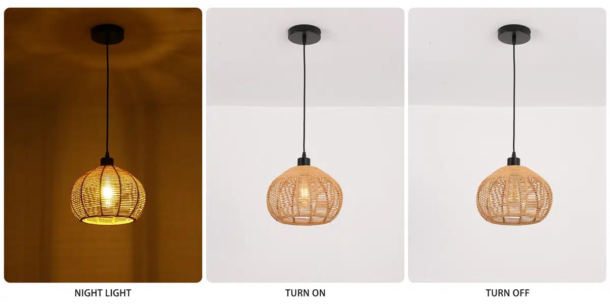 Garwarm 9.84 Inch Rattan Farmhouse Bohemian Pendant Light,Rustic Woven Pendant Ceiling Light Fixture, Farmhouse Pendant Lighting for Home Decro, Kitchen Island, Dinning Room,Bedroom, Living Room Garwarm 9.84 Inch Rattan Farmhouse Bohemian Pendant Light,Rustic Woven Pendant Ceiling Light Fixture, Farmhouse Pendant Lighting for Home Decro, Kitchen Island, Dinning Room,Bedroom, Living Room