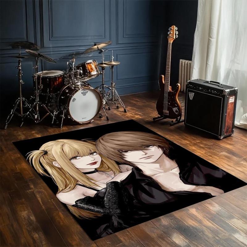 Death Note Anime Misa Pattern Area Rug, Japanese Cartoon Decor for Living Room, Bedroom, Dorm, Game Room, Soft Floor Mat, Geek Gift for Fans