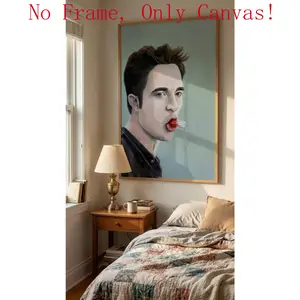 Unframe Trendy Sparkly Vampire Meme Canvas Print, Funny Movie Character Wall Art, Quirky Pop Culture Decor for Apartment, Aesthetic Bathroom Poster, Gift for Bestie