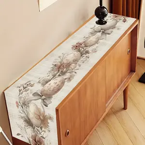 1pcs Decorative Table Runner with Elegant Easter Bunny Pattern, Stylish for Dining Table & Coffee Table Decor
