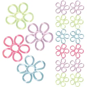 3" Bright Colors Stretchy Rubber Fidget Flowers - 12 Pc.