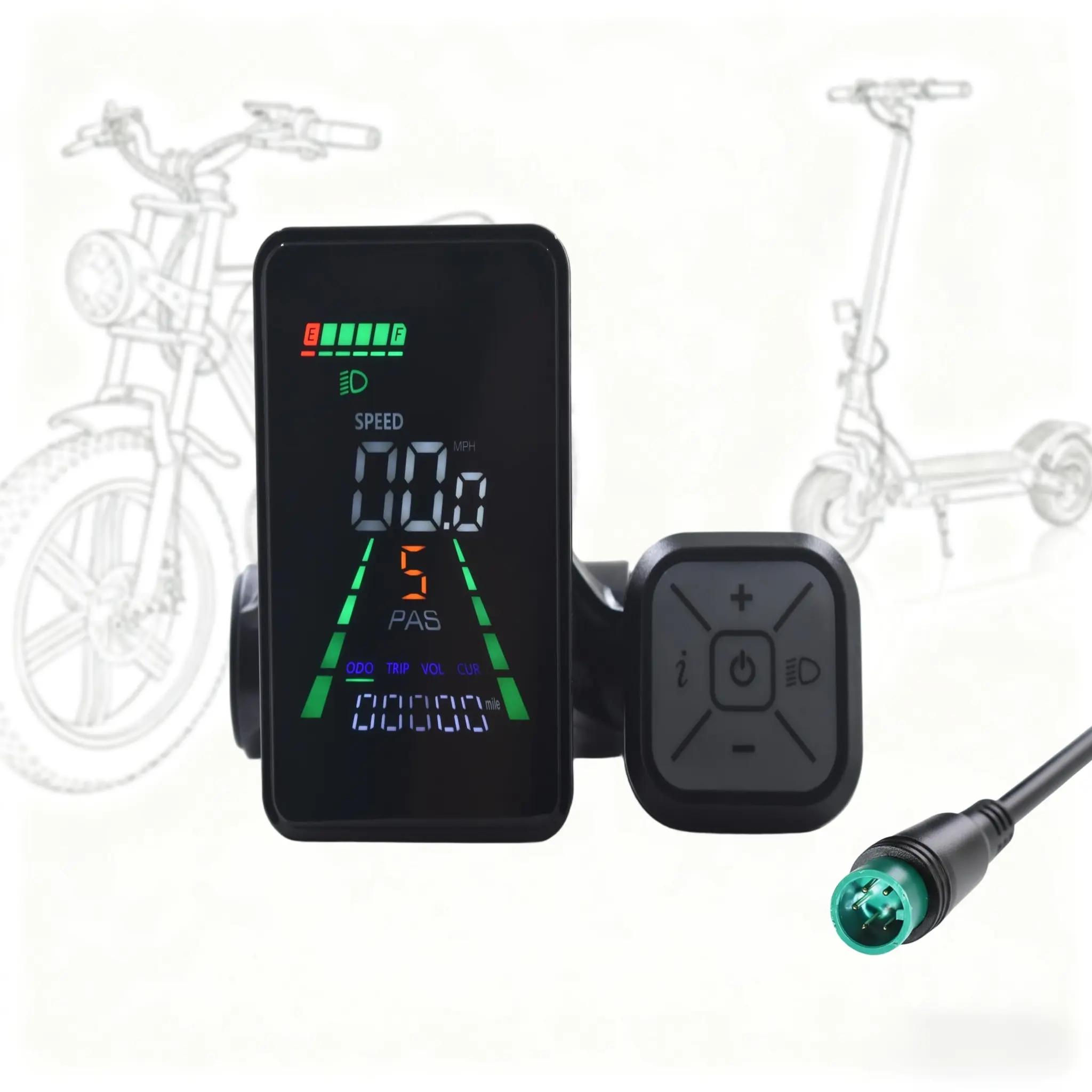 L5 5pin Electric Bicycle Display, Waterproof Shockproof Dustproof, Suitable for Fat Tyre E-Bikes, Ebike, Affordable and Practical, Bike Accessories