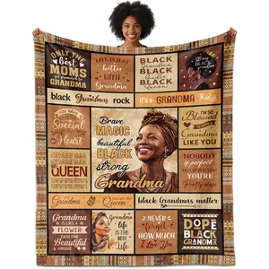 Afro Encouragement Inspirational Blanket (60"x50") - African American Mother's Day Gifts for Black Nana, Grandma Mother's Day Gift Idea for Christmas Birthdays
