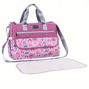 Fashion Printed Cloud Pattern Large Capacity Shoulder Bag, Multifunctional Large Capacity Crossbody Mom Bag, Portable Travel Diaper Bag