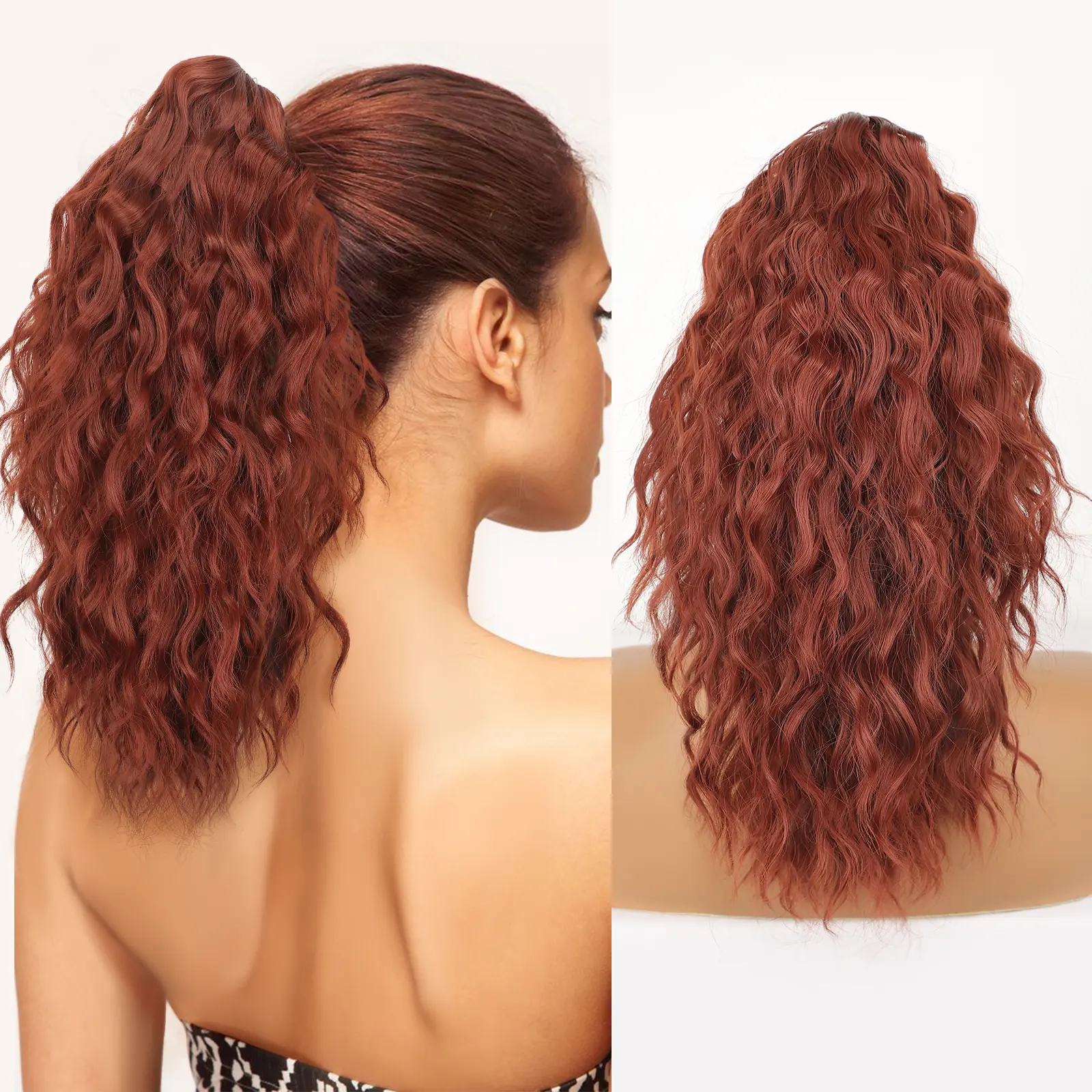 Reddish Orange Claw clip Ponytail-18inch