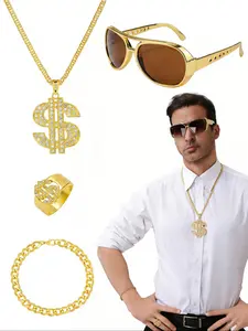 Hip Hop Party Costume Set, Perfect for 80s/90s Theme Parties, Halloween, Hip Hop Fan Gatherings, Role Play, Disco Stage Performances