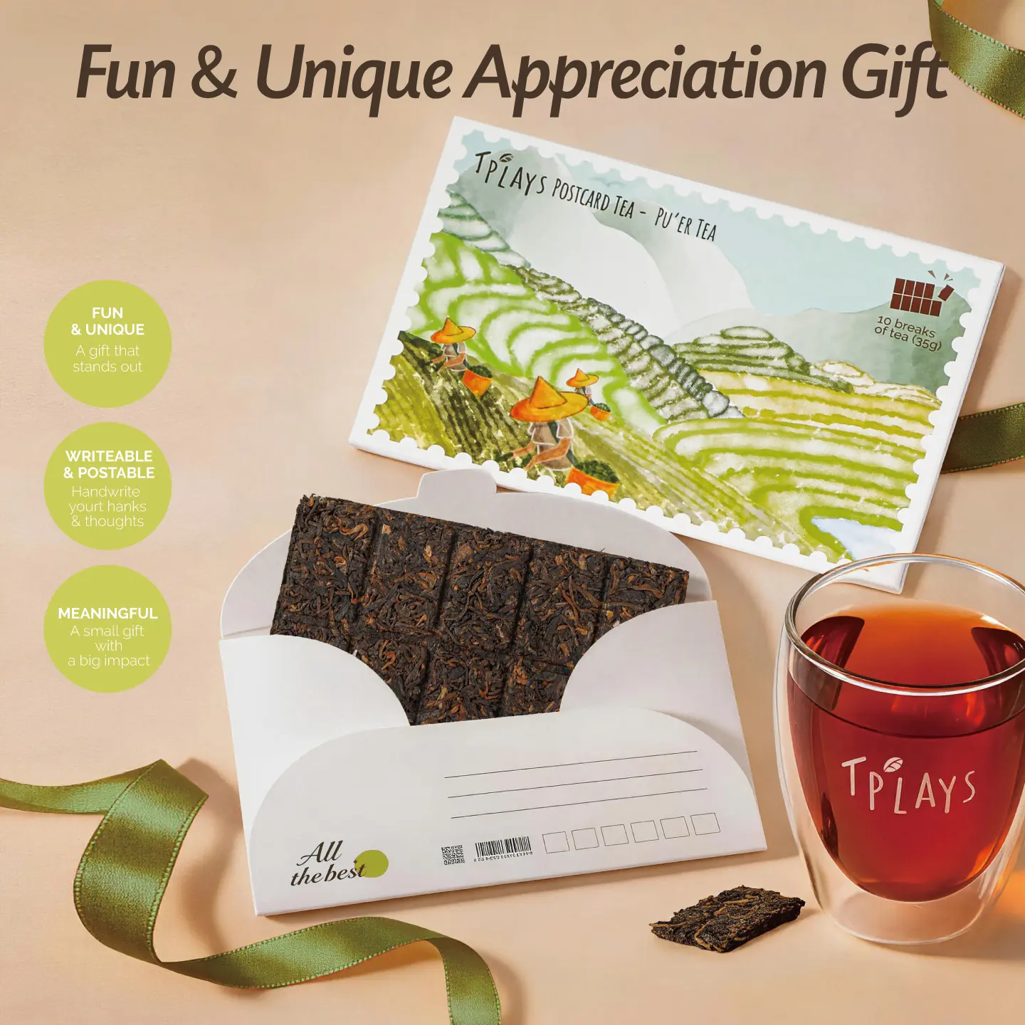 Slowdown Postcard Tea Gift | Write Your Own Message | Good Luck Graduation New Job Congratulations Gift