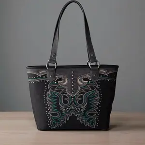Montana West Embroidered Scroll Collection Concealed Carry Tote