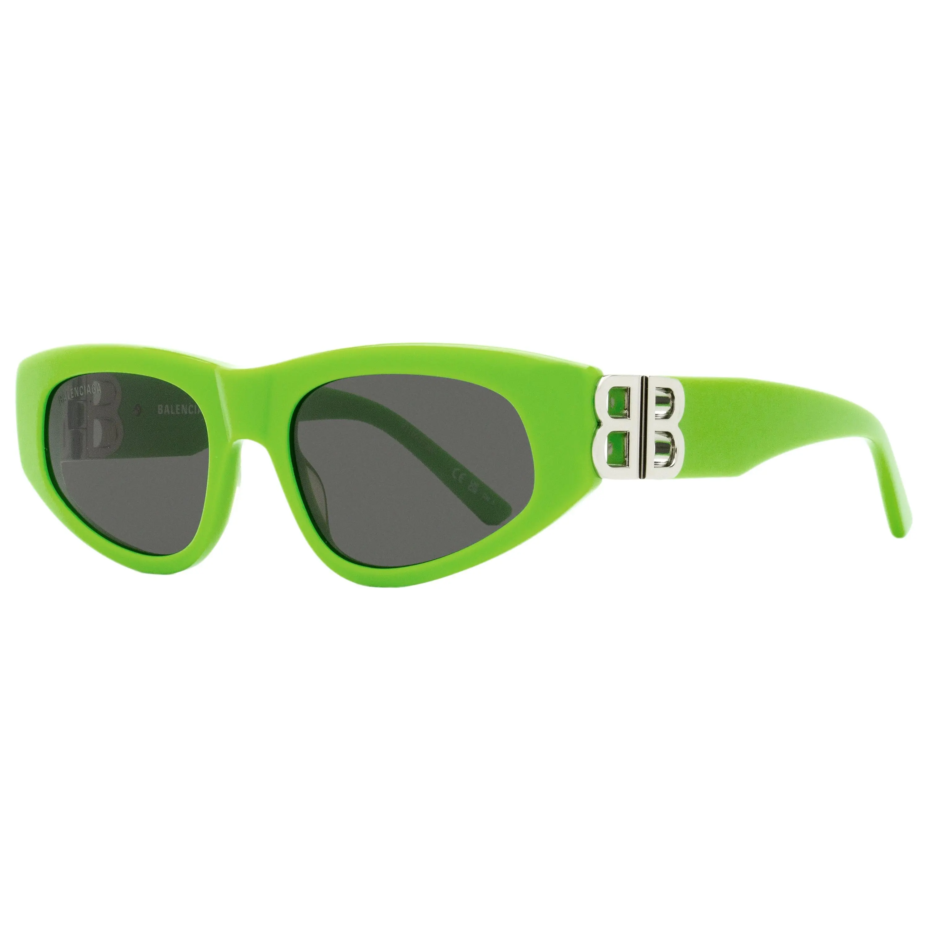 Balenciaga Women's Vintage Cat-Eye Sunglasses, 53mm Full Rim Fashion Glasses with Decorative Accents and Integrated BB Logo Hinge, Bb0095s, Integrated Hinge, Eyewear Fashion