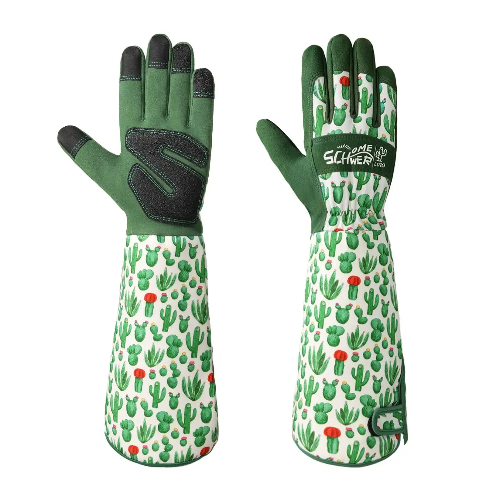 Women's Long Garden Gloves - 1 Pair Protective Glove, Forearm Protection, Breathable, Touch Screen Compatible, Finger Grip, Flexible Palm for Thorn Plants, Cactus Yard Work, Birthdays Gifts