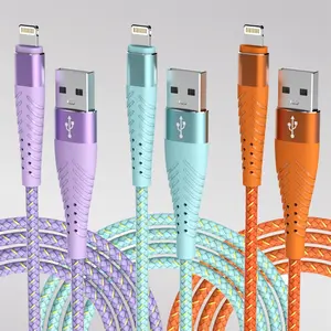3-Pack 6FT iPhone Charger Cable: Fast Charging Nylon Braided Lightning Cable, Compatible with iPhone 14/13/12/11 Series