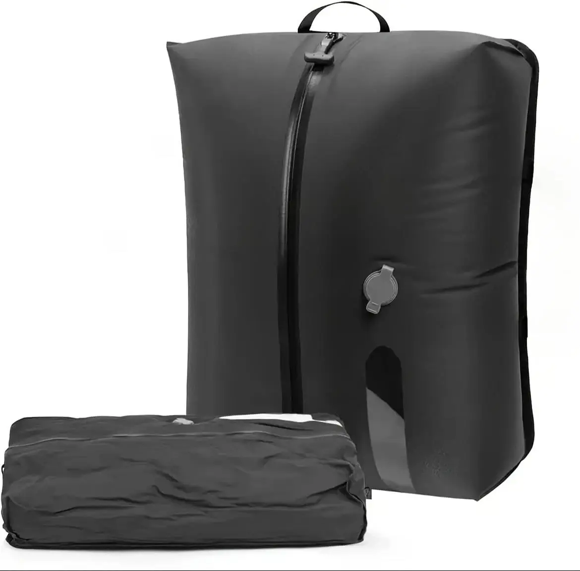 Space-saving Travel Vacuum Compression Bag with Pump - Water Repellent & Reusable. Practical Moisture Resistant Storage Accessory for Travel, Commute & Outdoor Clothes Organization.