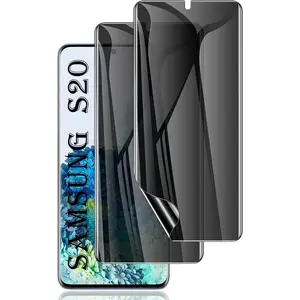 [2 Pack] for Samsung Galaxy S20 Privacy Screen Protector, Anti-Spy Full Adhesive Flexible Film for Galaxy S20 6.2”, [Compatible Fingerprint] Easy Installation Frame - Black