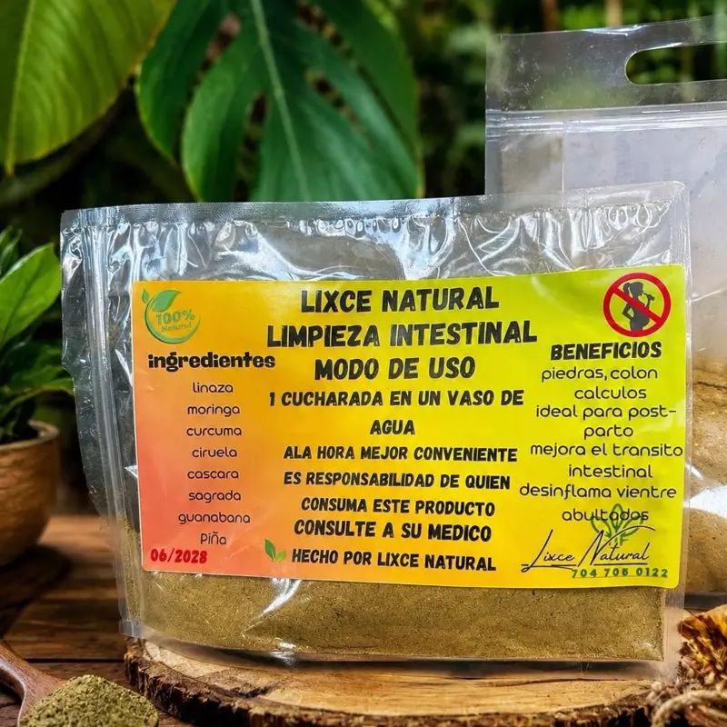 Lixce Natural Intestinal Cleanse Supplement - Natural Formula for Digestive Health - Easy to Use with Water - Consult Your Doctor