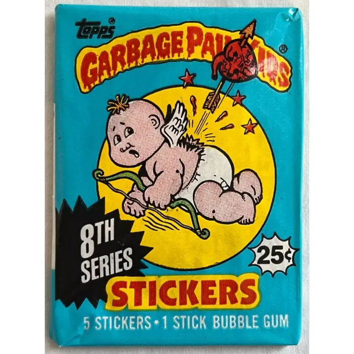 1987 Topps Garbage Pail Kids 8th Series Retro Gum Wax Pack - Nostalgic Charm, Crazy Designs, 5 Blind Pack Stickers (Toys & Hobbies Scrapbooking Stamping Collectible)