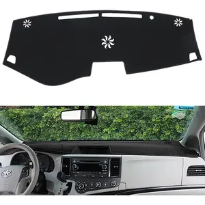Dashboard Cover Fit for Toyota Sienna 2011 2012 2013 2014 Dash Cover Mat(Premium Carpet,Black)
