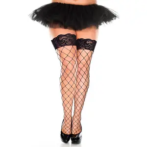 Plus Size Diamond Net Stockings