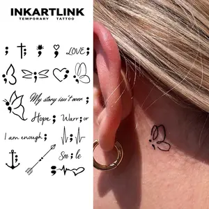 INKARTLINK magic art tattoo 2 pieces,Cute Butterflies ,waterproof, semi-permanent, long-lasting, temporary, simple fake stickers,for party,