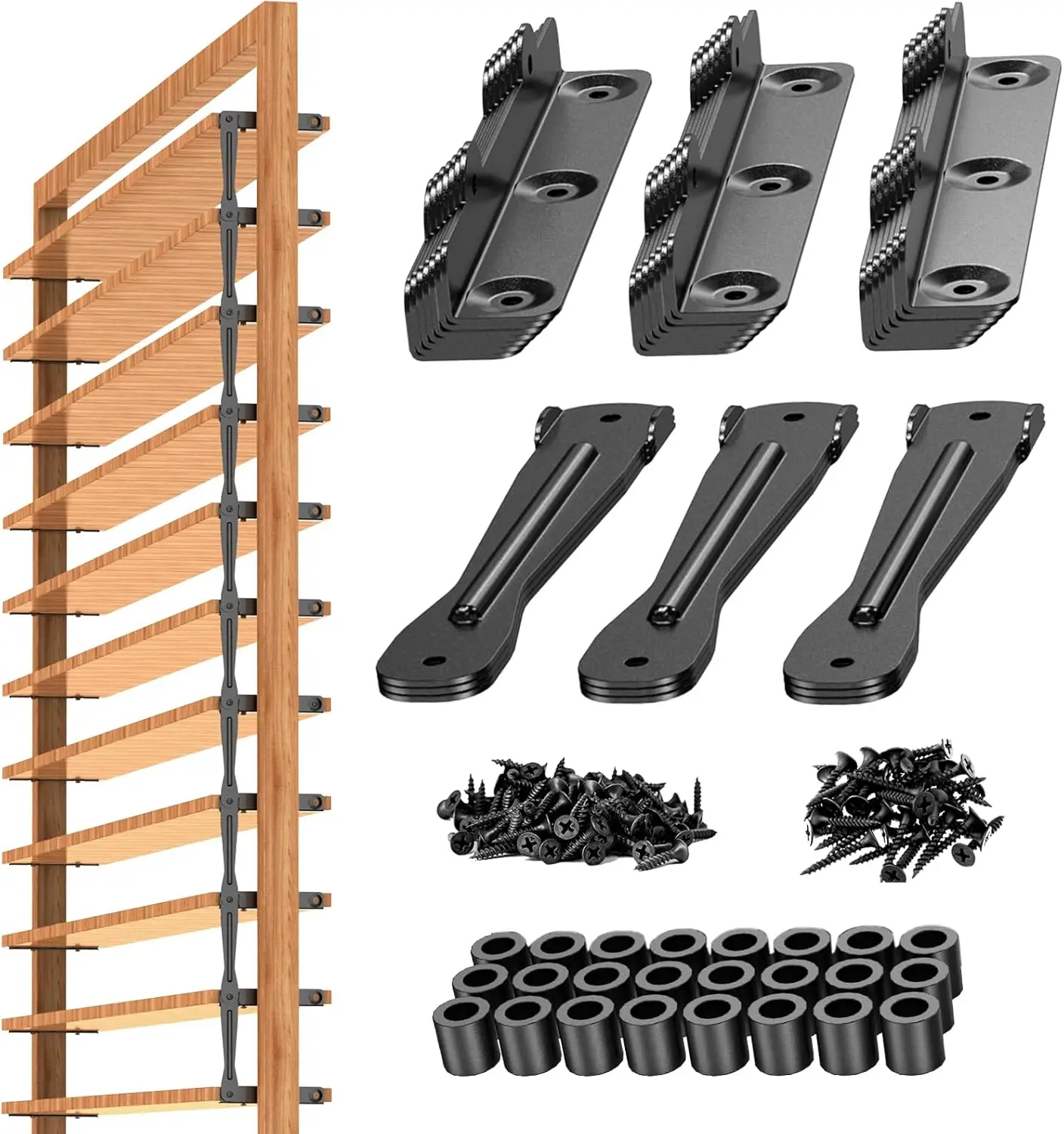 Louver Hardware Kit Metal,Heavy Duty Complete Set for Louver Shutters, Outdoor Blinds, Deck Sunblind Systems(1 Set)
