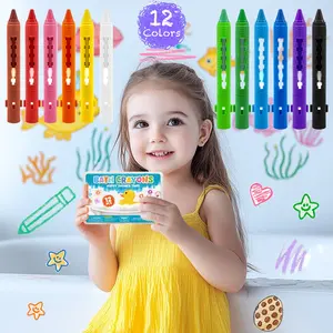 12-Piece Washable Bathtub Crayon Set, Bath Crayons, Safe & Fun Bathroom Playtime, Durable & Easy-Clean Design, Perfect Gift for Kids