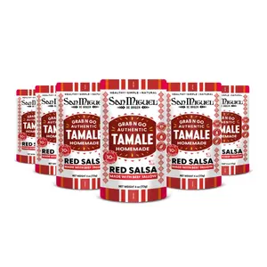 San Miguel de Origen Authentic Red Salsa Tamales, 10g Protein, Made with Beef Tallow & Avocado Oil, Ready-to-Eat Mexican Tamales, Gluten-Free Pantry Food, Mild Heat, Packaged Food, Pack of 6 (4 oz Each)