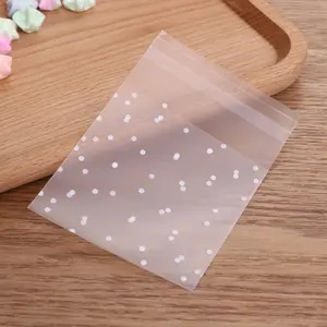 100pcs Opp Self-Seal Matte Packaging Bags, Resealable Packaging, Small Polka Dot Cookie Bags, Candy Bags, Holiday Gift Wrapping, Baking Supplies, Pointed Packaging Bags, Individual Packaging