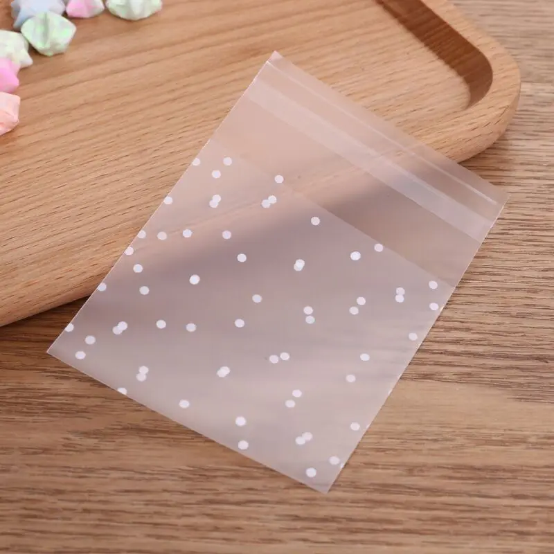 100pcs Opp Self-Seal Matte Packaging Bags, Resealable Packaging, Small Polka Dot Cookie Bags, Candy Bags, Holiday Gift Wrapping, Baking Supplies, Pointed Packaging Bags, Individual Packaging