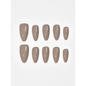 Aura Nails Taupe Truffle Almond Press-On Nails - 10 Pc Set